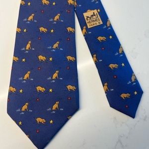 Vintage Hermes Golden Retriever Tie